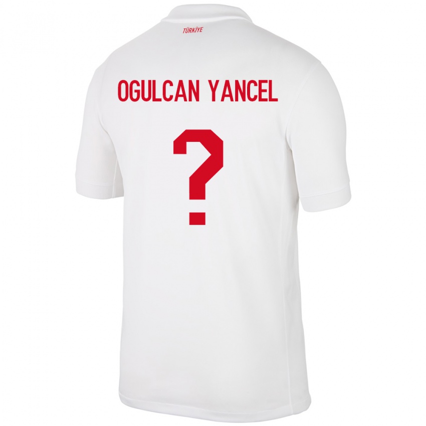 Børn Tyrkiet Necati Oğulcan Yançel #0 Hvid Hjemmebane Spillertrøjer 24-26 Trøje T-Shirt