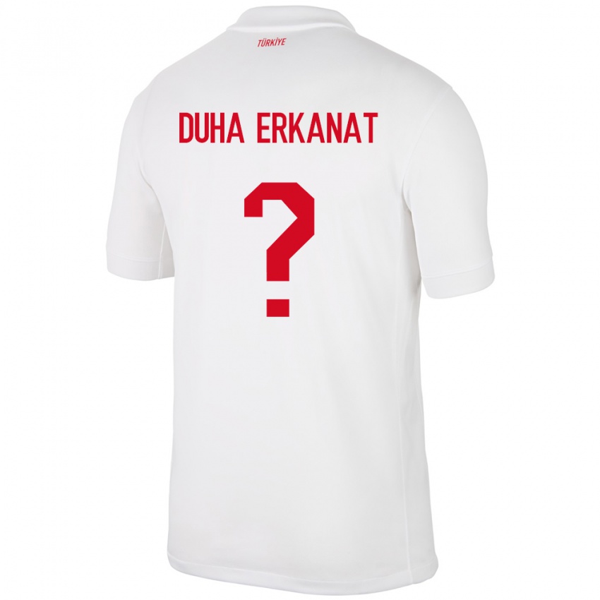 Børn Tyrkiet Ahmet Duha Erkanat #0 Hvid Hjemmebane Spillertrøjer 24-26 Trøje T-Shirt