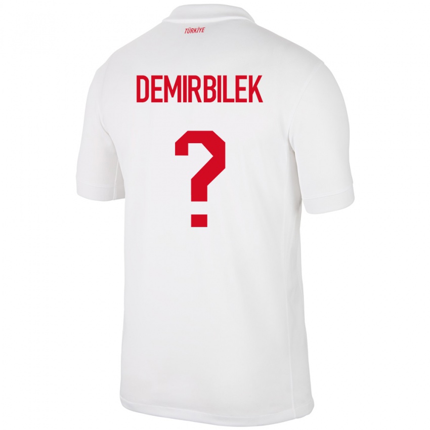 Børn Tyrkiet Ali Demirbilek #0 Hvid Hjemmebane Spillertrøjer 24-26 Trøje T-Shirt