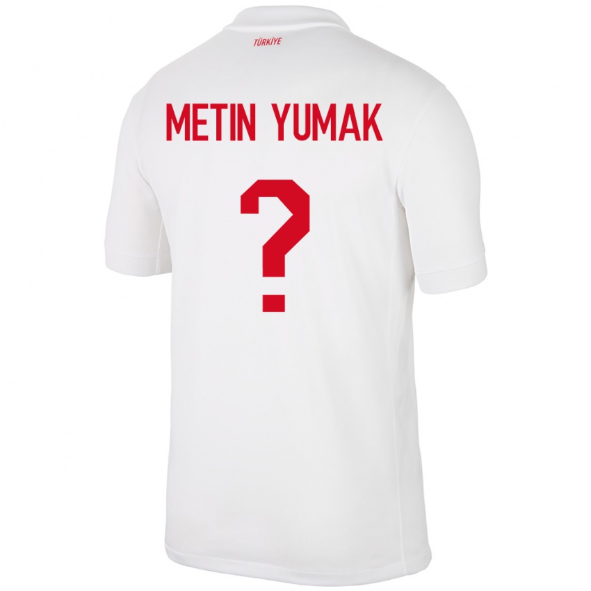 Børn Tyrkiet Yiğit Metin Yumak #0 Hvid Hjemmebane Spillertrøjer 24-26 Trøje T-Shirt