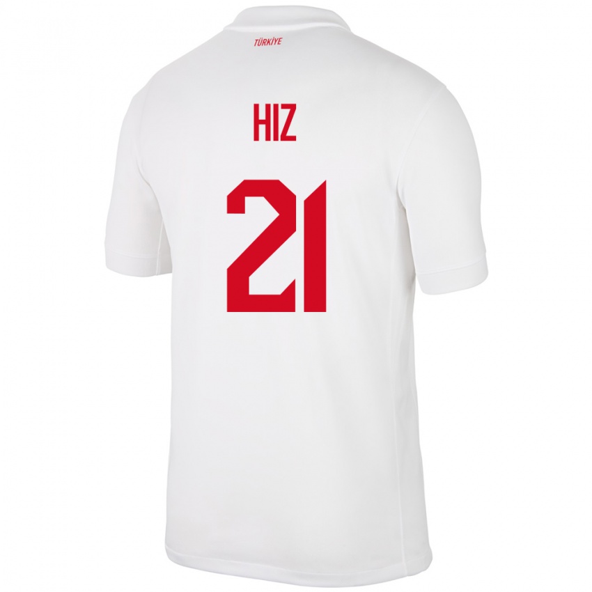 Børn Tyrkiet Gülbin Hız #21 Hvid Hjemmebane Spillertrøjer 24-26 Trøje T-Shirt