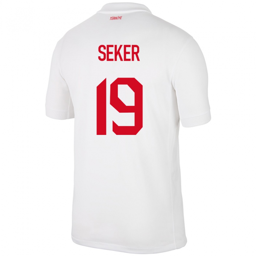 Børn Tyrkiet Busem Şeker #19 Hvid Hjemmebane Spillertrøjer 24-26 Trøje T-Shirt