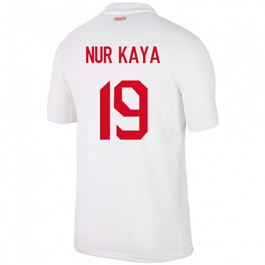 Børn Tyrkiet Cansu Nur Kaya #19 Hvid Hjemmebane Spillertrøjer 24-26 Trøje T-Shirt