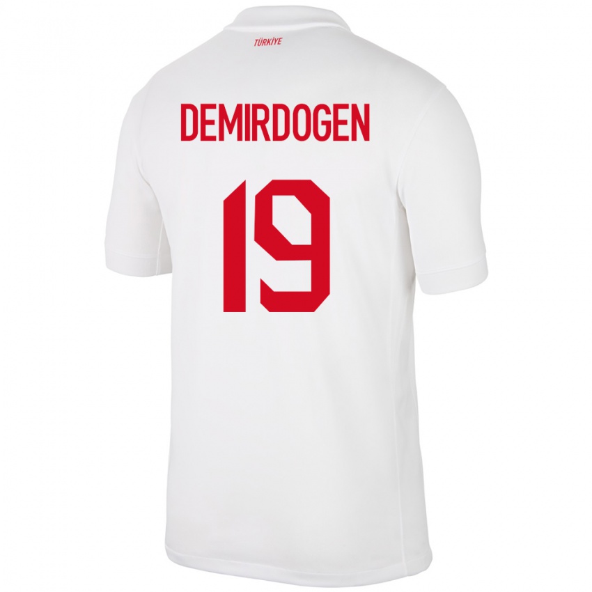 Børn Tyrkiet Neslihan Demirdögen #19 Hvid Hjemmebane Spillertrøjer 24-26 Trøje T-Shirt