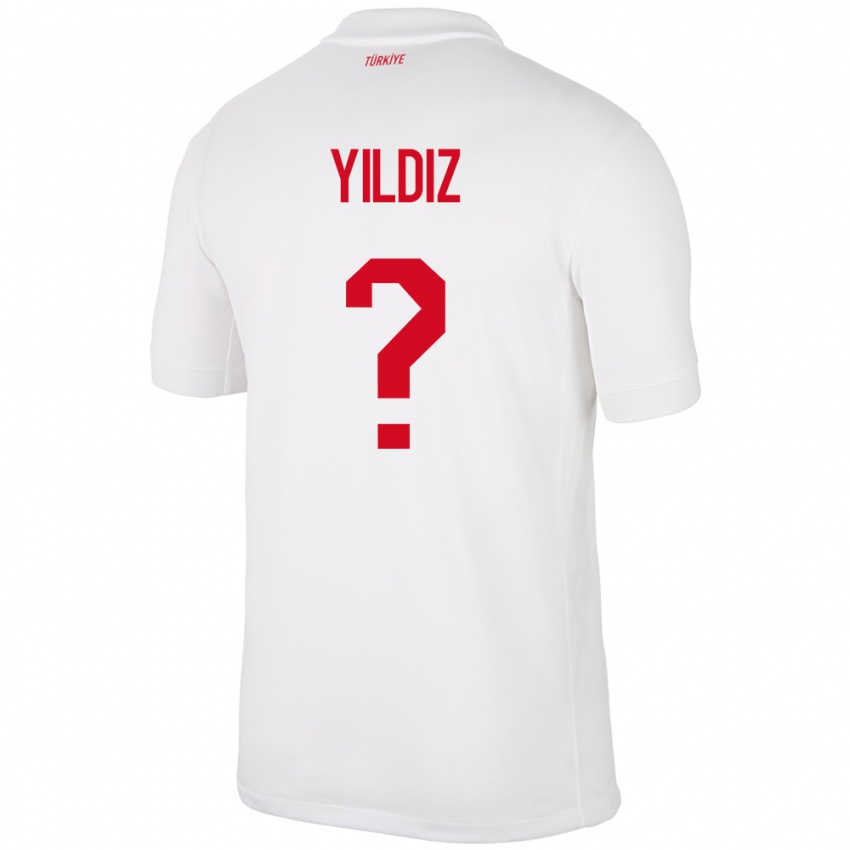 Børn Tyrkiet Mine Yıldız #0 Hvid Hjemmebane Spillertrøjer 24-26 Trøje T-Shirt