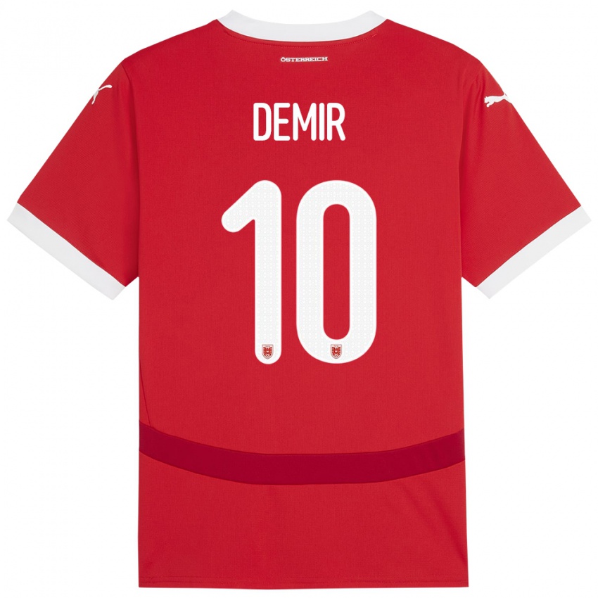 Børn Østrig Yusuf Demir #10 Rød Hjemmebane Spillertrøjer 24-26 Trøje T-Shirt