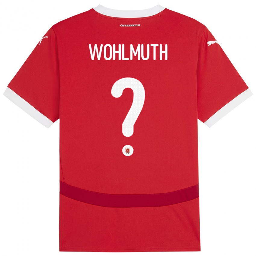 Børn Østrig Fabian Wohlmuth #0 Rød Hjemmebane Spillertrøjer 24-26 Trøje T-Shirt
