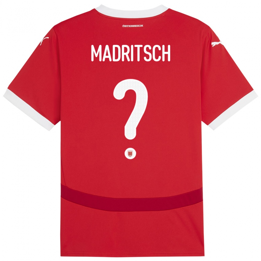 Børn Østrig Diego Madritsch #0 Rød Hjemmebane Spillertrøjer 24-26 Trøje T-Shirt