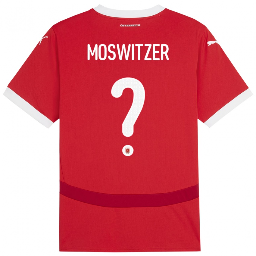 Børn Østrig Marcel Moswitzer #0 Rød Hjemmebane Spillertrøjer 24-26 Trøje T-Shirt