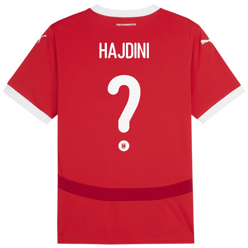 Børn Østrig Florent Hajdini #0 Rød Hjemmebane Spillertrøjer 24-26 Trøje T-Shirt