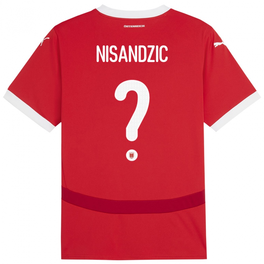 Børn Østrig Dominik Nisandzic #0 Rød Hjemmebane Spillertrøjer 24-26 Trøje T-Shirt