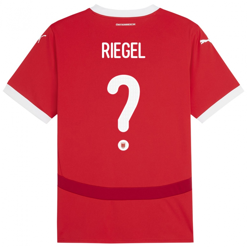 Børn Østrig Adrian Riegel #0 Rød Hjemmebane Spillertrøjer 24-26 Trøje T-Shirt