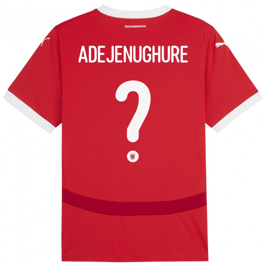 Børn Østrig Oghenetejiri Adejenughure #0 Rød Hjemmebane Spillertrøjer 24-26 Trøje T-Shirt