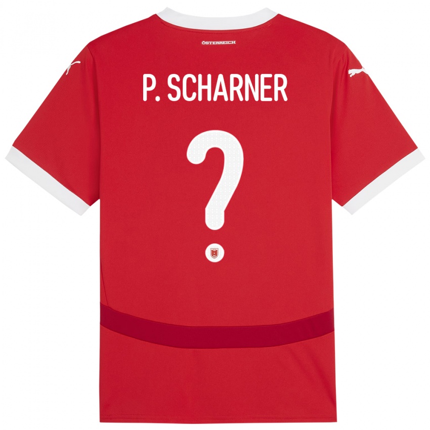 Børn Østrig Paul Scharner #0 Rød Hjemmebane Spillertrøjer 24-26 Trøje T-Shirt