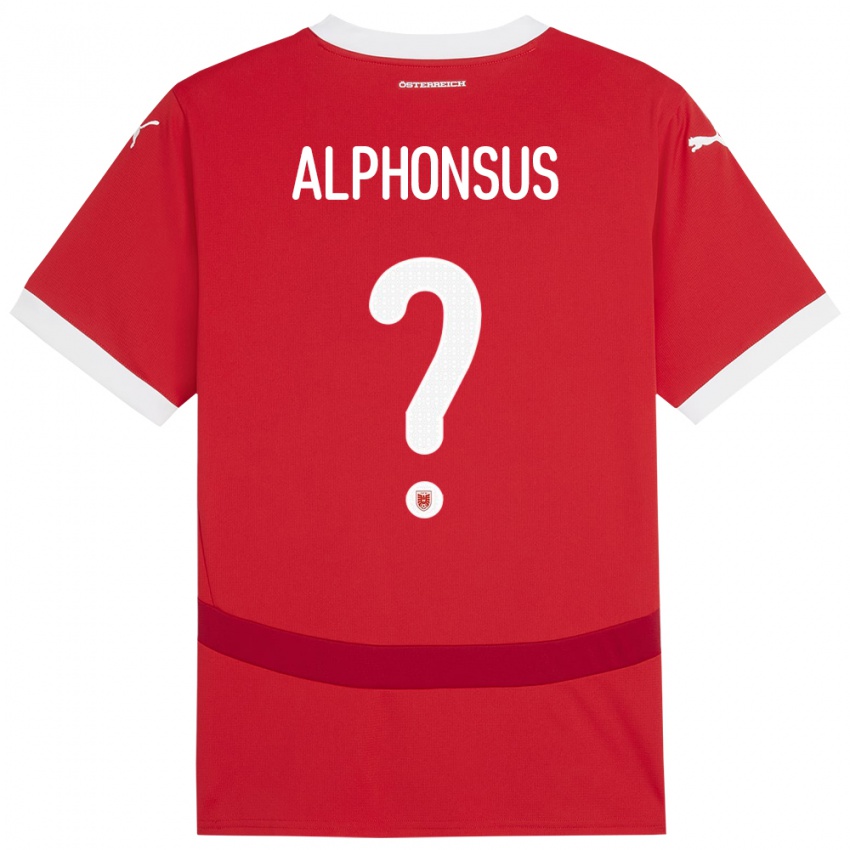 Børn Østrig Marcel Alphonsus #0 Rød Hjemmebane Spillertrøjer 24-26 Trøje T-Shirt