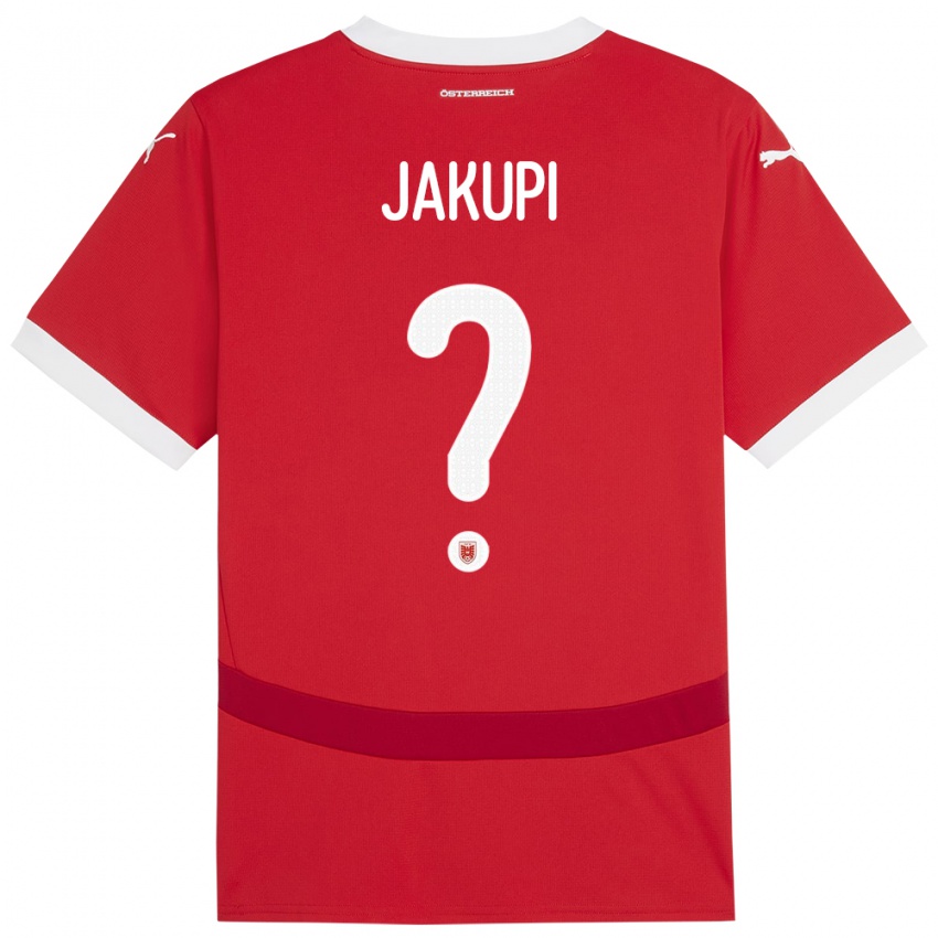 Børn Østrig Edin Jakupi #0 Rød Hjemmebane Spillertrøjer 24-26 Trøje T-Shirt
