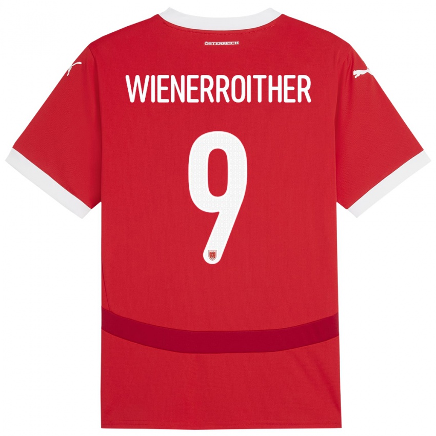 Børn Østrig Katja Wienerroither #9 Rød Hjemmebane Spillertrøjer 24-26 Trøje T-Shirt