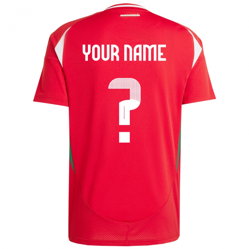 Børn Ungarn Dit Navn #0 Rød Hjemmebane Spillertrøjer 24-26 Trøje T-Shirt
