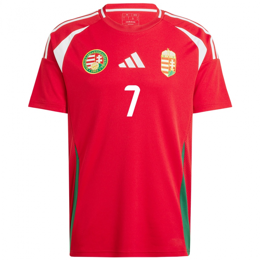 Børn Ungarn Fanni Nagy #7 Rød Hjemmebane Spillertrøjer 24-26 Trøje T-Shirt