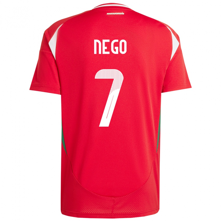 Børn Ungarn Loïc Nego #7 Rød Hjemmebane Spillertrøjer 24-26 Trøje T-Shirt