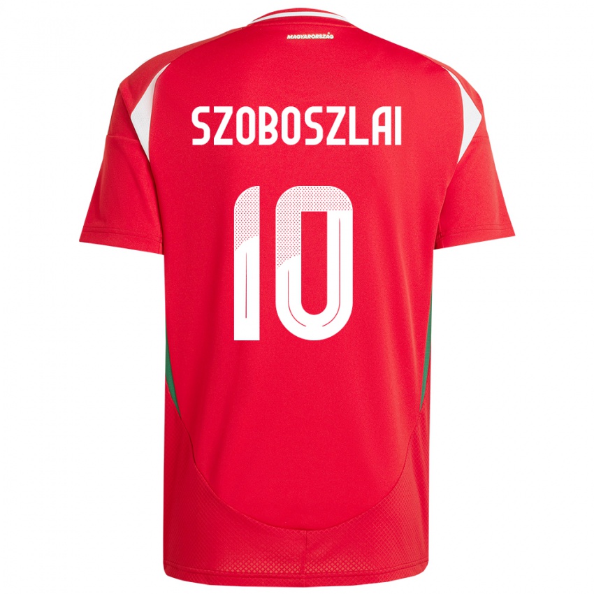 Børn Ungarn Dominik Szoboszlai #10 Rød Hjemmebane Spillertrøjer 24-26 Trøje T-Shirt