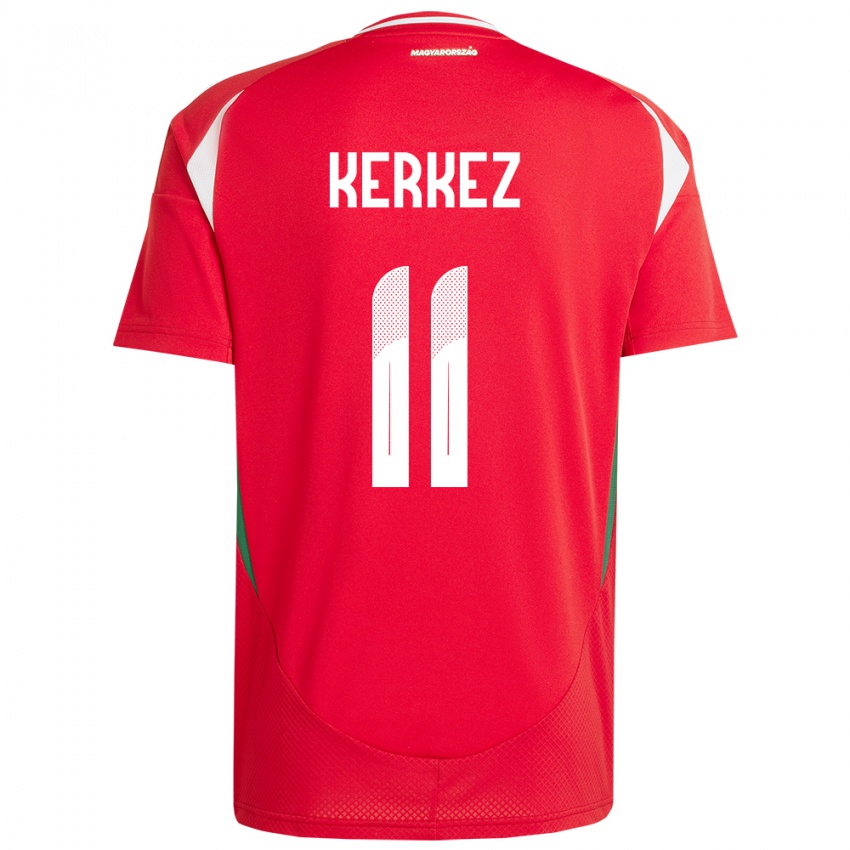 Børn Ungarn Milos Kerkez #11 Rød Hjemmebane Spillertrøjer 24-26 Trøje T-Shirt