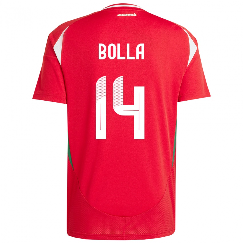 Børn Ungarn Bendegúz Bolla #14 Rød Hjemmebane Spillertrøjer 24-26 Trøje T-Shirt