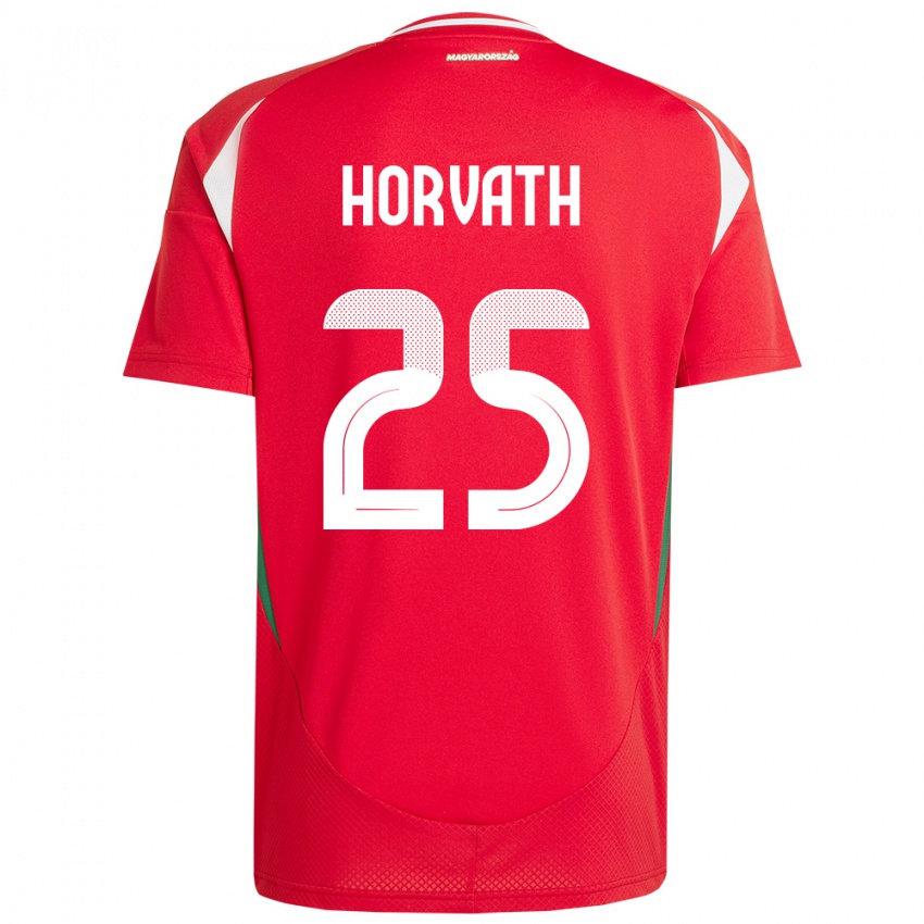 Børn Ungarn Krisztofer Horváth #25 Rød Hjemmebane Spillertrøjer 24-26 Trøje T-Shirt