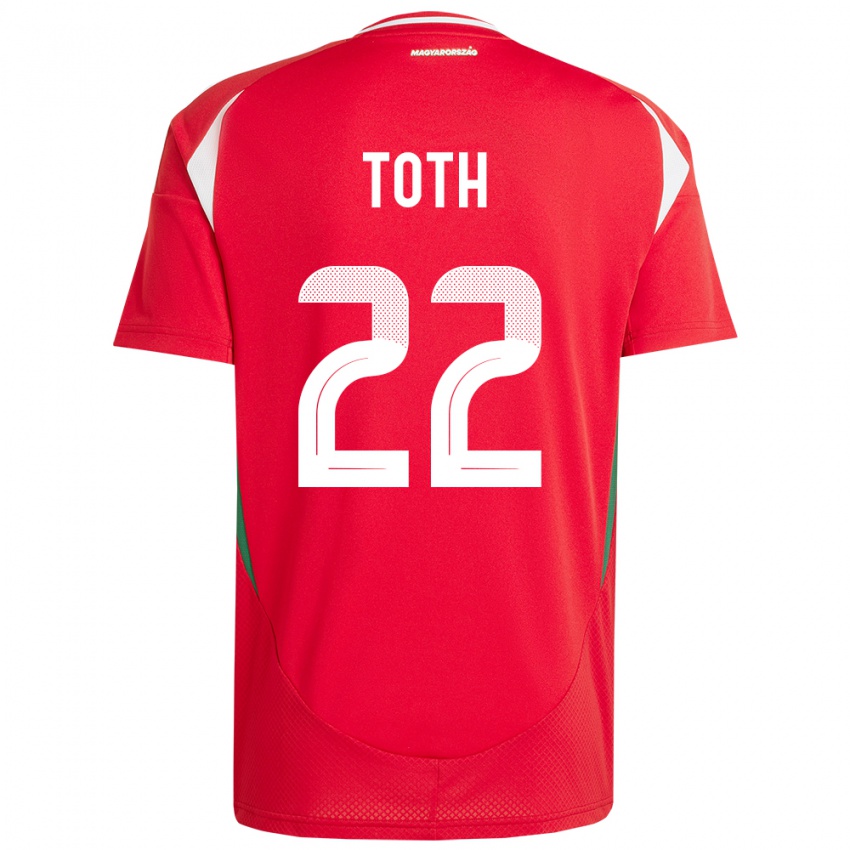Børn Ungarn Balázs Tóth #22 Rød Hjemmebane Spillertrøjer 24-26 Trøje T-Shirt