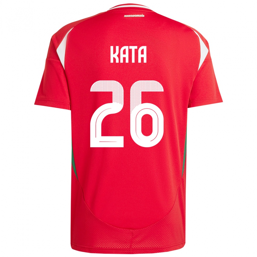 Børn Ungarn Mihály Kata #26 Rød Hjemmebane Spillertrøjer 24-26 Trøje T-Shirt