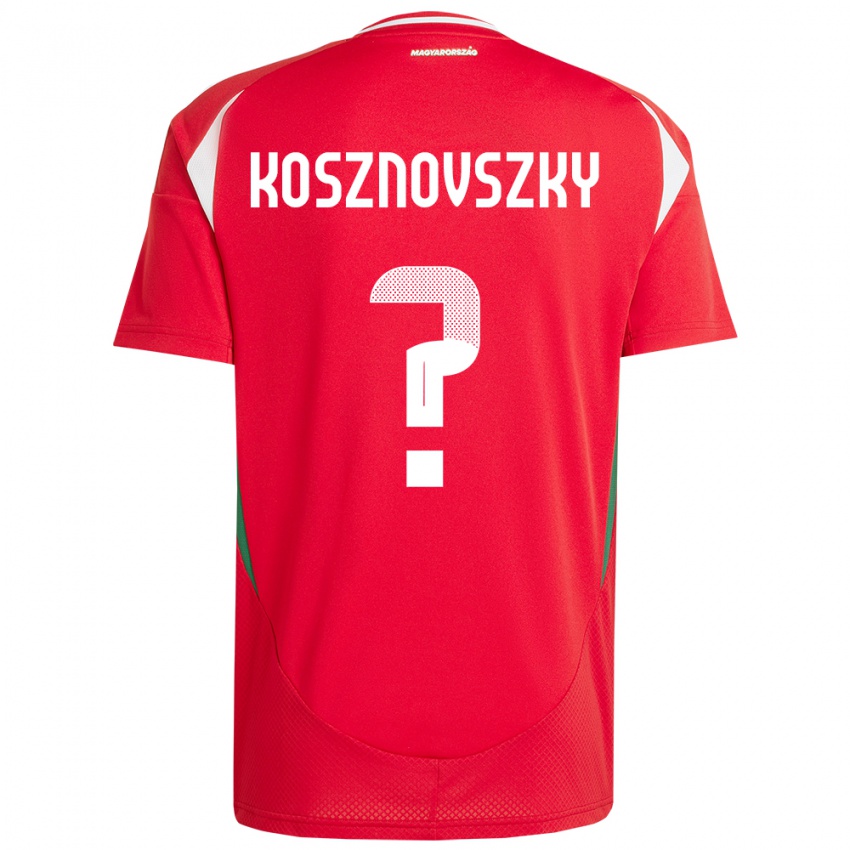 Børn Ungarn Márk Kosznovszky #0 Rød Hjemmebane Spillertrøjer 24-26 Trøje T-Shirt