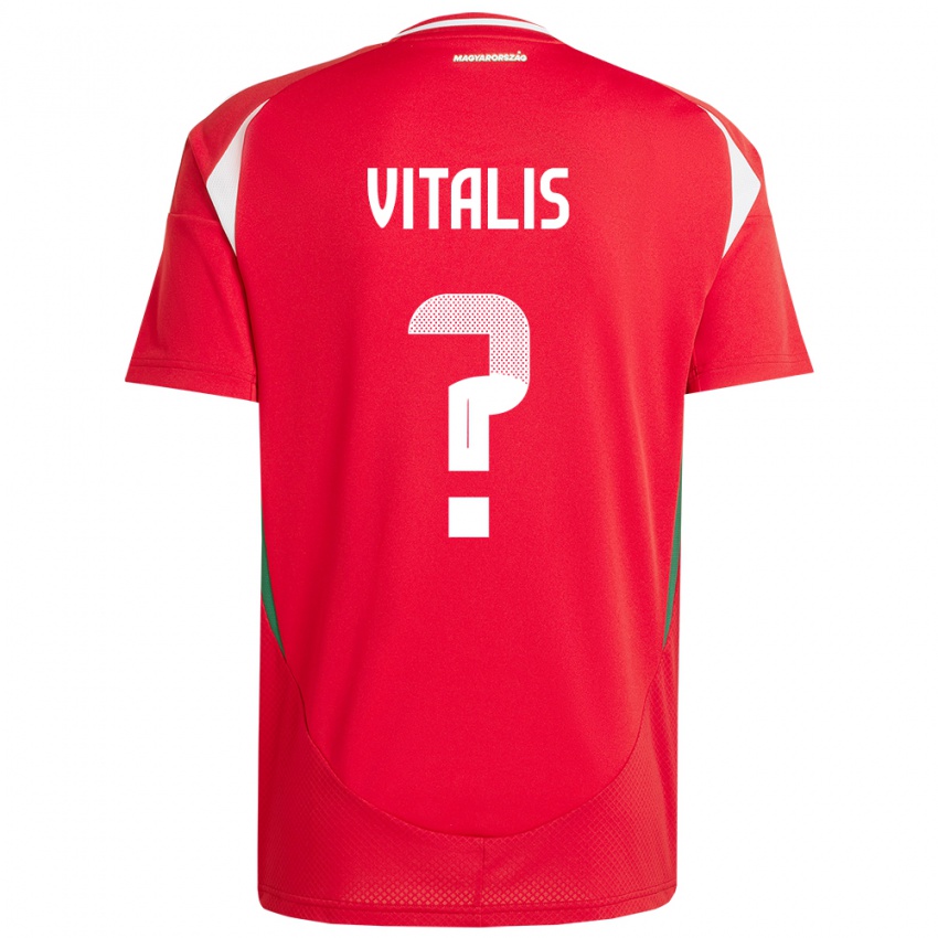 Børn Ungarn Milán Vitális #0 Rød Hjemmebane Spillertrøjer 24-26 Trøje T-Shirt