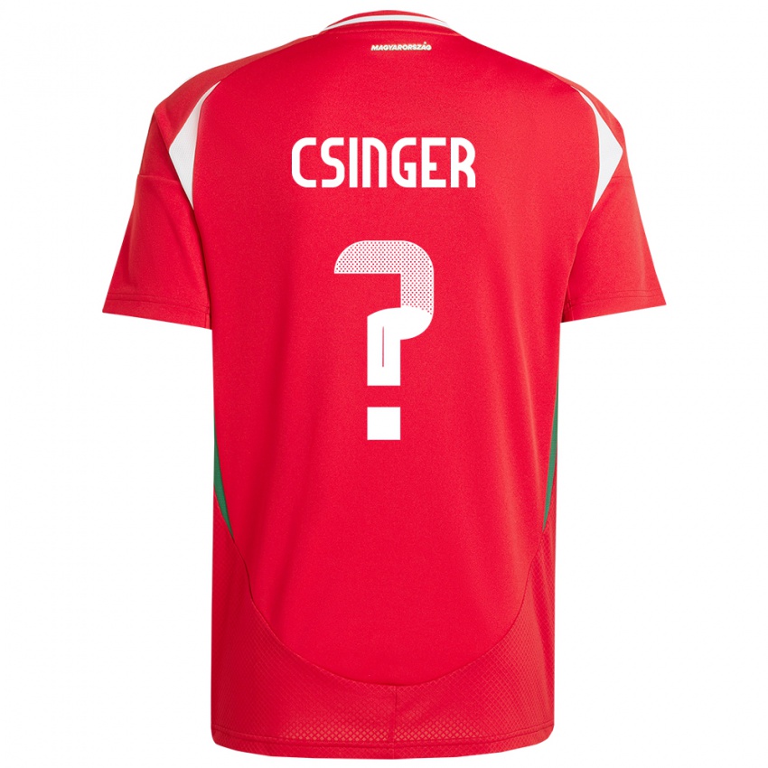 Børn Ungarn Márk Csinger #0 Rød Hjemmebane Spillertrøjer 24-26 Trøje T-Shirt