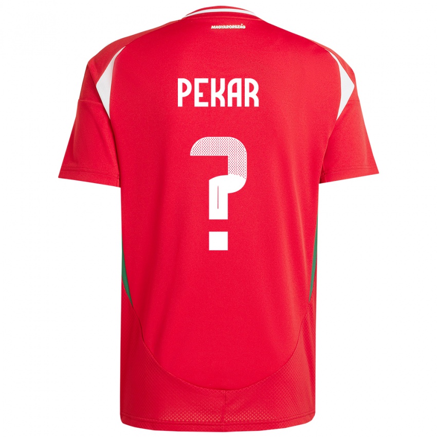 Børn Ungarn István Pekár #0 Rød Hjemmebane Spillertrøjer 24-26 Trøje T-Shirt