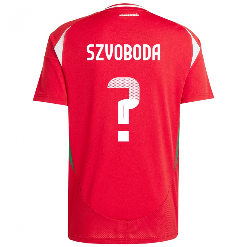 Børn Ungarn Dániel Szvoboda #0 Rød Hjemmebane Spillertrøjer 24-26 Trøje T-Shirt