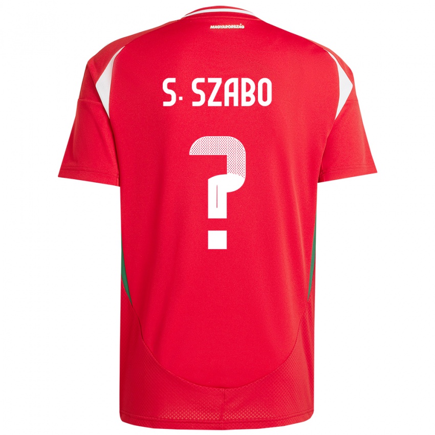 Børn Ungarn Szilárd Szabó #0 Rød Hjemmebane Spillertrøjer 24-26 Trøje T-Shirt