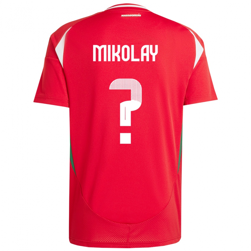 Børn Ungarn Timóteus Mikolay #0 Rød Hjemmebane Spillertrøjer 24-26 Trøje T-Shirt
