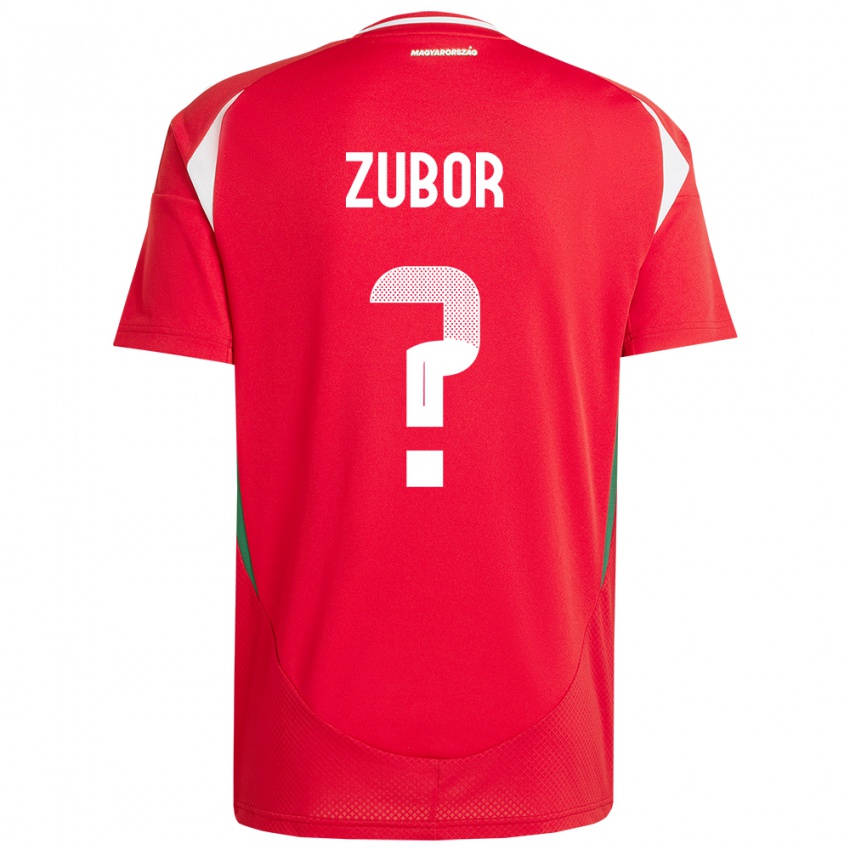 Børn Ungarn Ádám Zubor #0 Rød Hjemmebane Spillertrøjer 24-26 Trøje T-Shirt