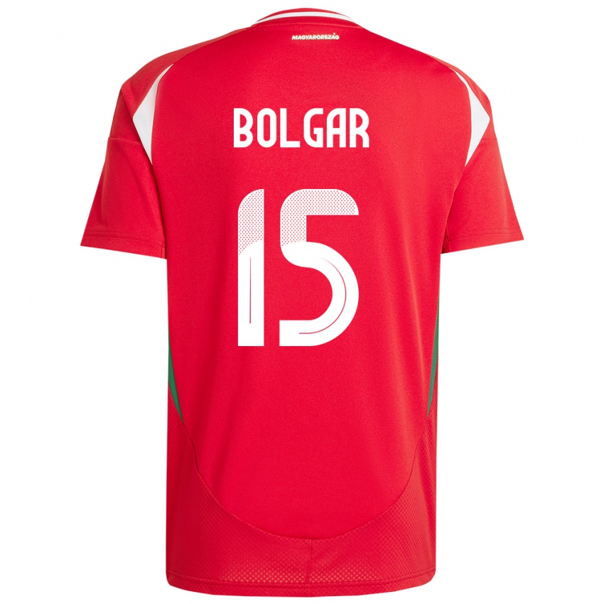 Børn Ungarn Botond Bolgár #15 Rød Hjemmebane Spillertrøjer 24-26 Trøje T-Shirt