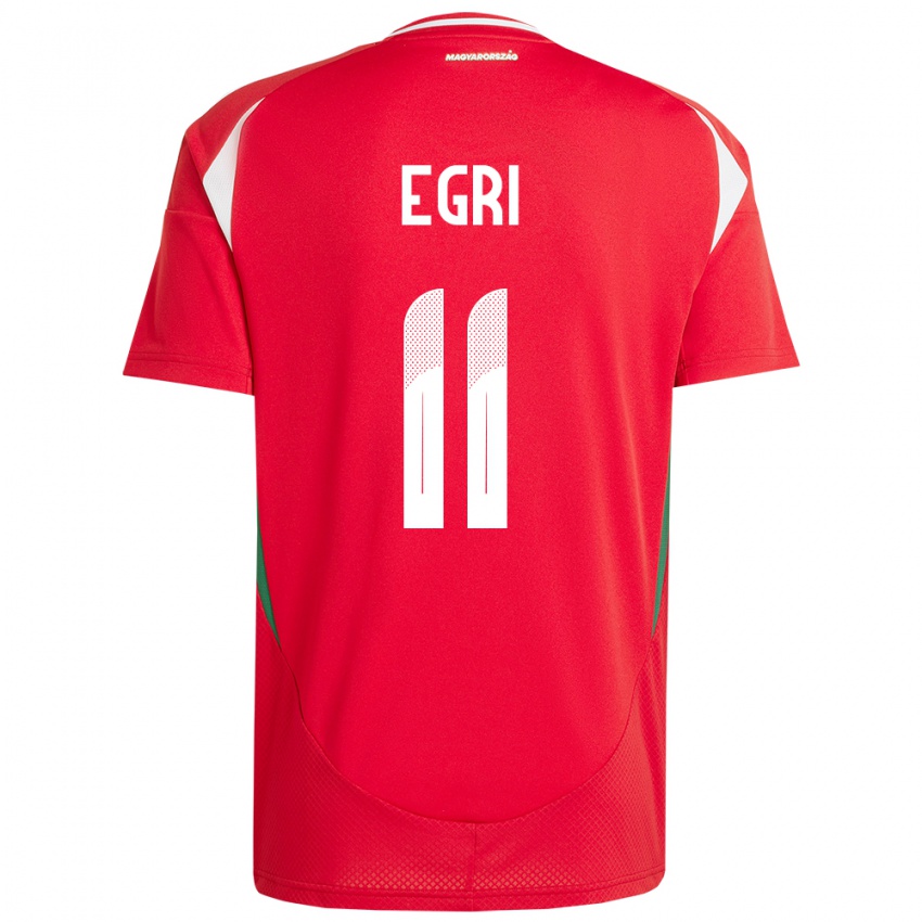 Børn Ungarn Imre Egri #11 Rød Hjemmebane Spillertrøjer 24-26 Trøje T-Shirt