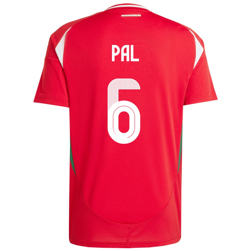 Børn Ungarn Barna Pál #6 Rød Hjemmebane Spillertrøjer 24-26 Trøje T-Shirt