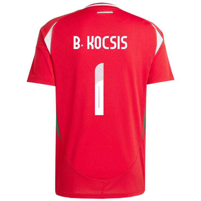 Børn Ungarn Botond Kocsis #1 Rød Hjemmebane Spillertrøjer 24-26 Trøje T-Shirt