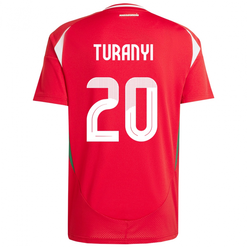 Børn Ungarn Lilla Turányi #20 Rød Hjemmebane Spillertrøjer 24-26 Trøje T-Shirt