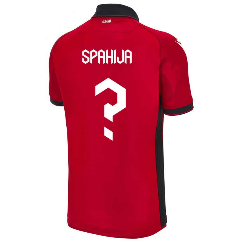 Børn Albanien Flori Spahija #0 Rød Hjemmebane Spillertrøjer 24-26 Trøje T-Shirt