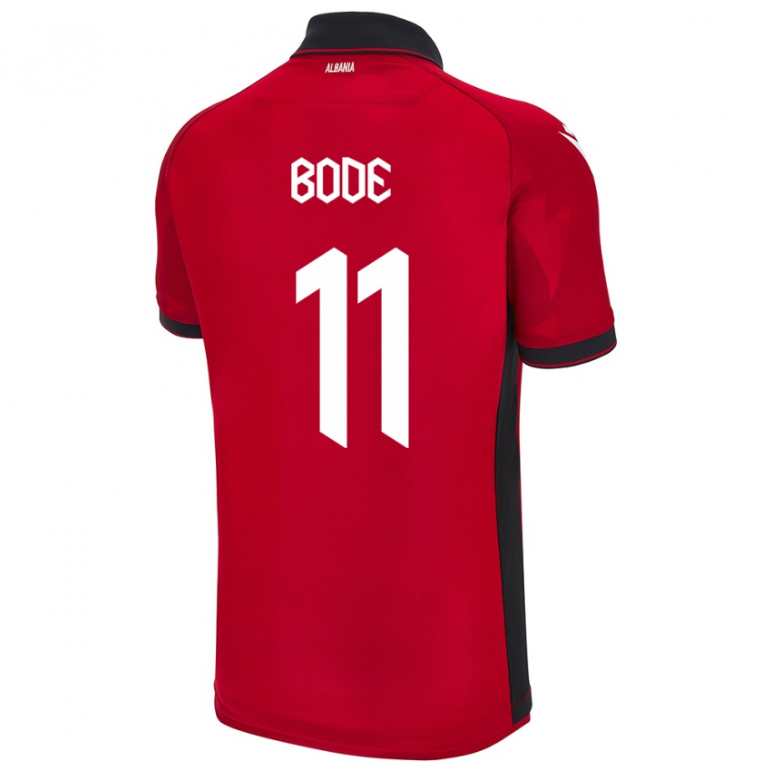 Børn Albanien Ersi Bode #11 Rød Hjemmebane Spillertrøjer 24-26 Trøje T-Shirt