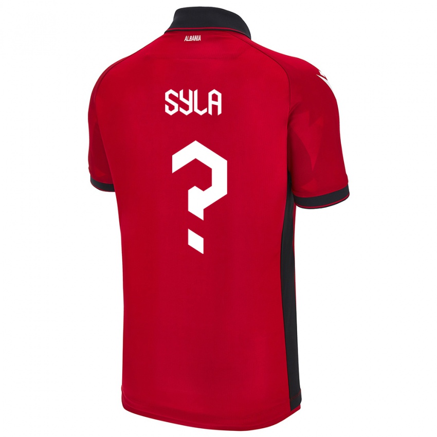 Børn Albanien Ersi Syla #0 Rød Hjemmebane Spillertrøjer 24-26 Trøje T-Shirt