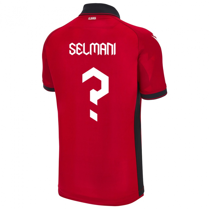 Børn Albanien Egert Selmani #0 Rød Hjemmebane Spillertrøjer 24-26 Trøje T-Shirt