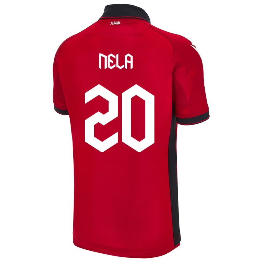 Børn Albanien Rinaldo Nela #20 Rød Hjemmebane Spillertrøjer 24-26 Trøje T-Shirt