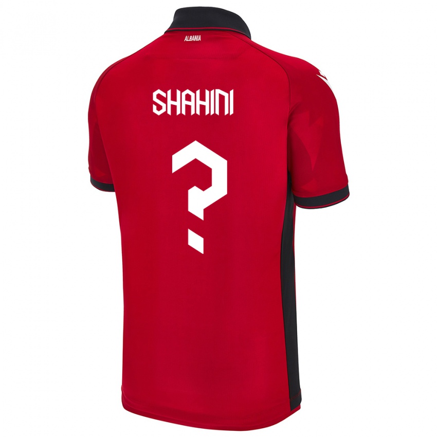 Børn Albanien Isti Shahini #0 Rød Hjemmebane Spillertrøjer 24-26 Trøje T-Shirt