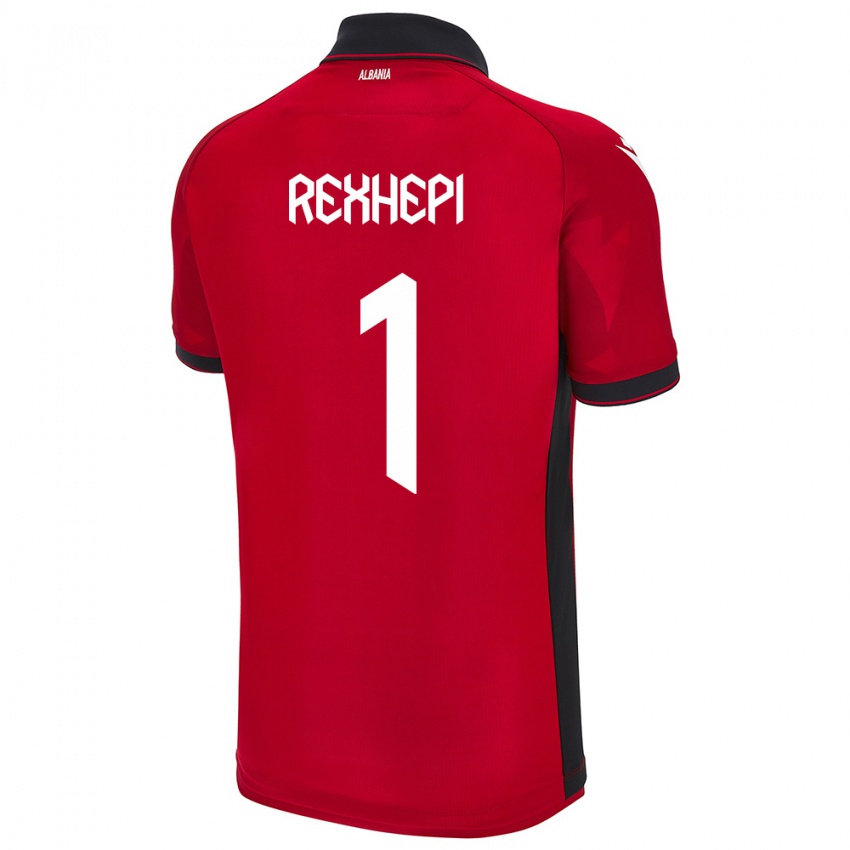 Børn Albanien Viona Rexhepi #1 Rød Hjemmebane Spillertrøjer 24-26 Trøje T-Shirt